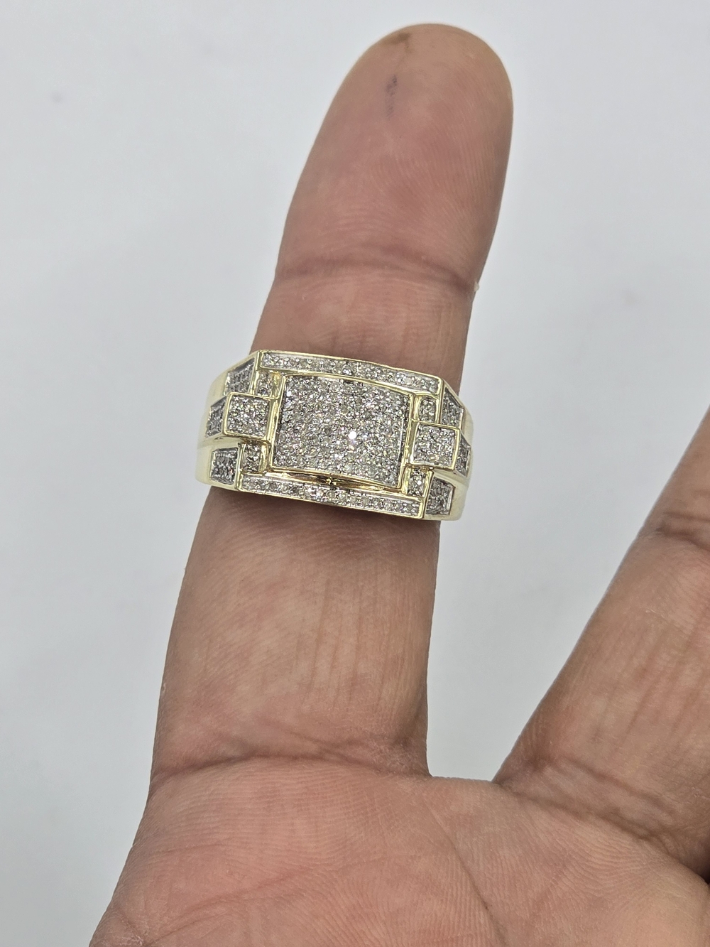 Real Diamond 10kt Gold Ring For Men - Picture 7 of 9